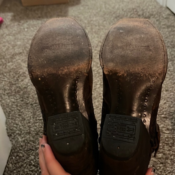 Corral Boots with Silver stud & Lattice details, full zip - Picture 7 of 11